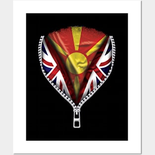 Macedonian Flag  Macedonia Flag zipped British Flag - Gift for Macedonian From Macedonia Posters and Art